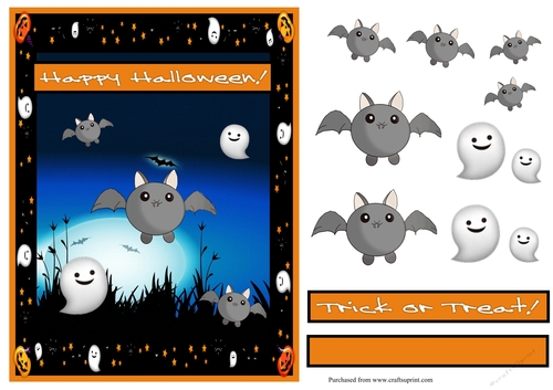 Trick or treat Halloween greeting card