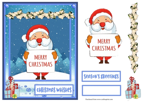 Merry Christmas Santa Claus greeting card