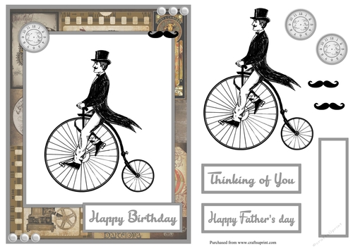 Vintage Bicycle Birthday Male Card