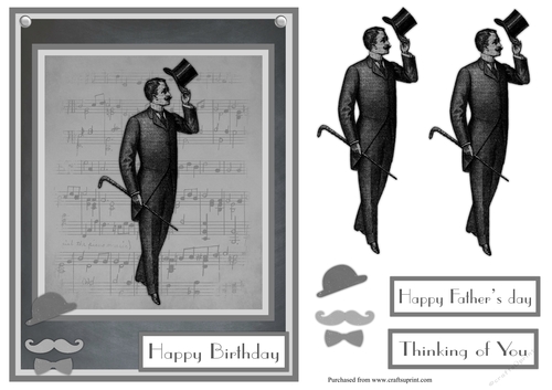 Male Birthday or Fathers day greeting card 