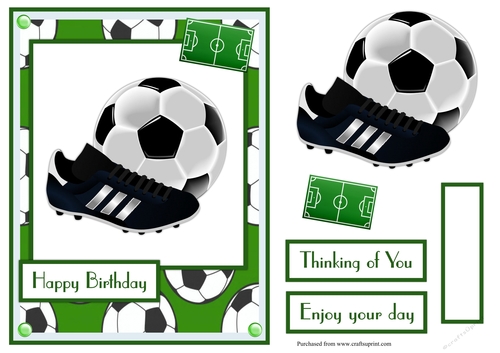 Soccer male birthday greeting card