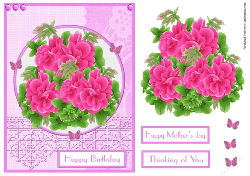 Geranium birthday or Mothers day greeting card