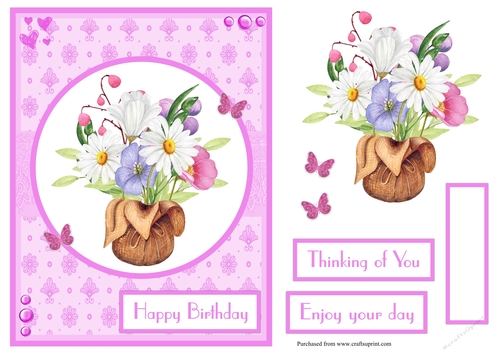 Birthday greeting card with wildflowers