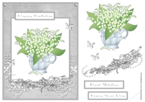 Lily of The Valley birthday greeting card