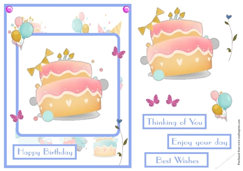 Birthday cake greeting card