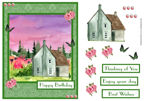 Countryside birthday greeting card