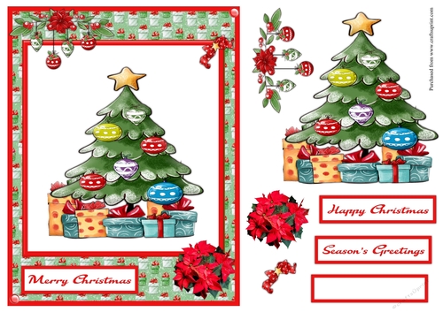 Christmas tree plus gifts greeting card