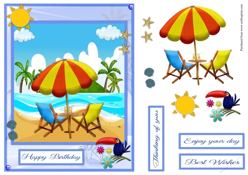 Summer at the beach greeting card