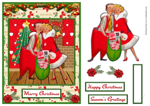 Christmas couple greeting card