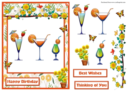 Cocktails greeting card