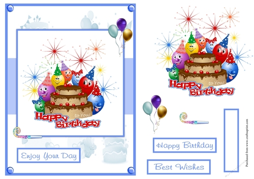 Balloons party birthday greeting card