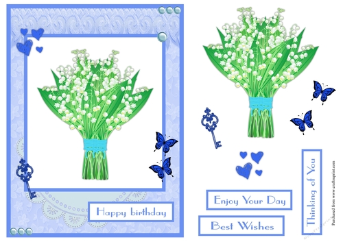 Bunch of Lily of the Valley greeting card