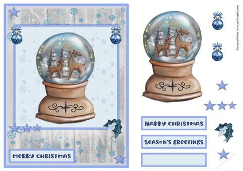 Merry Christmas Snowglobe greeting card