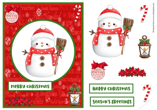 Cute little Snowman Christmas greeting card