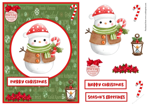 Snowman Christmas Greeting Card