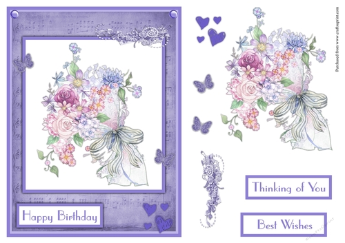 Female birthday grreting card with flowers