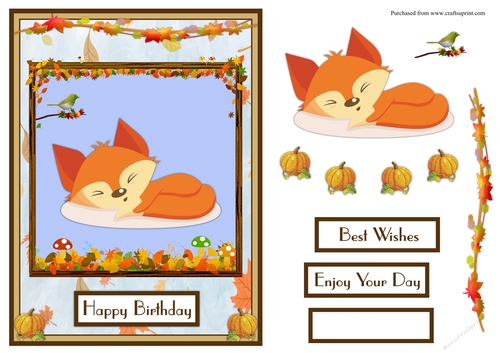 Fox in Autumn greeting card