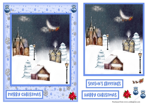 Winter Village Christmas Greeting card