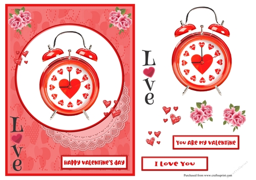 Time for love Valentines day greeting card