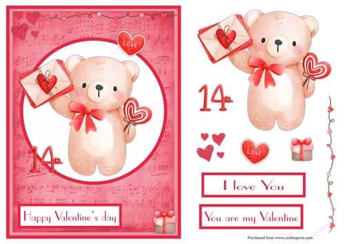 Happy Valentines day with a cute Bear