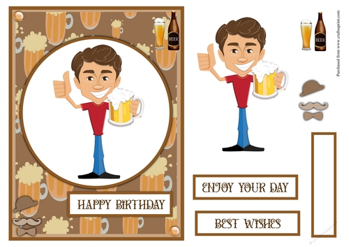 Male birthday greeting card