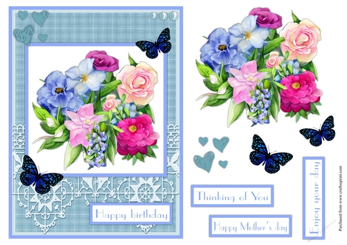 Birthday or Mothers day greeting card with flowers