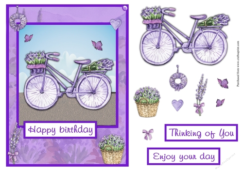 Provence and bicycle greeting card