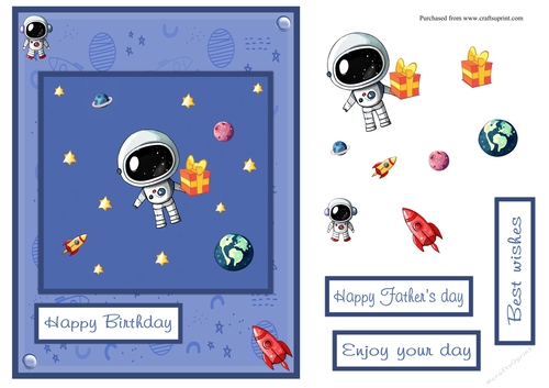 Out of this world birthday greeting card also for Fathers day