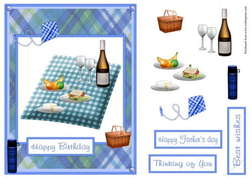 Picnic male birthday greeting card also for Fathers day