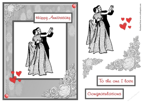 Anniversary in vintage style greeting card