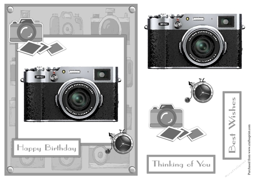 Male camera birthday greeting card