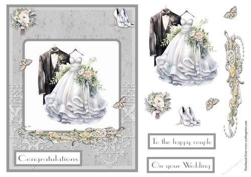 Wedding day with dresses greeting card