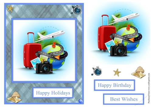 Happy holidays greeting card also for a birthday 