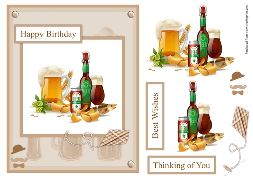 Yellow and red beers greeting card
