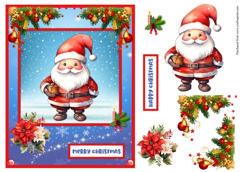 Santa Christmas greeting card