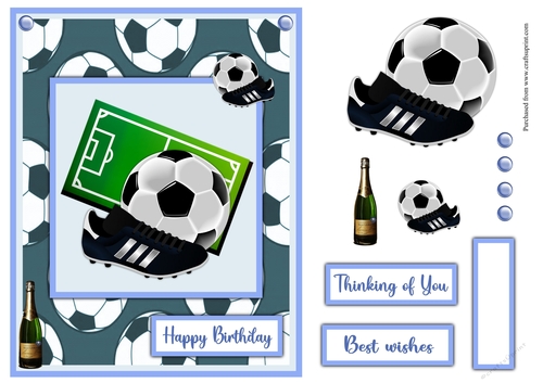 Soccer Male birthday greeting card