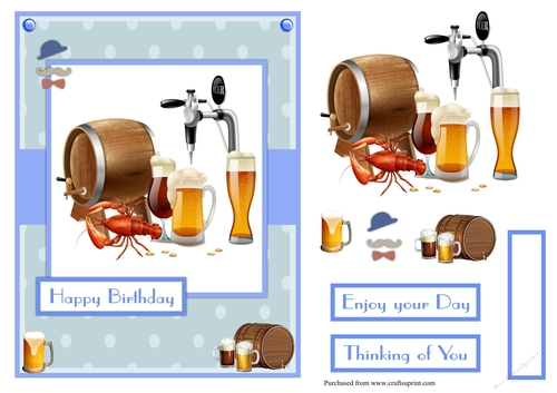 Beerday male birthday greeting card