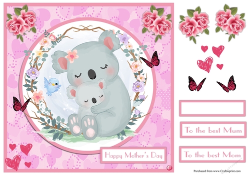 Square Koala Mothers day greeting card