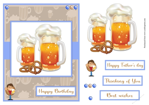Happy Birthday with beer greeting card