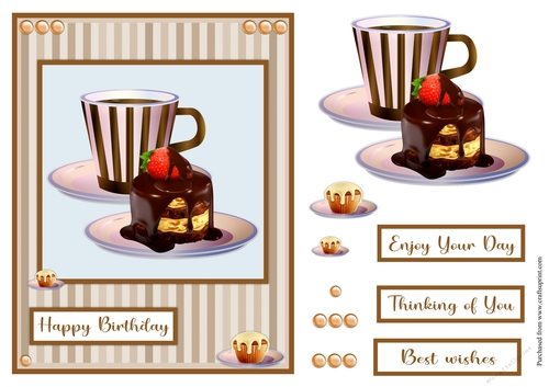 Coffee and cake male birthday card