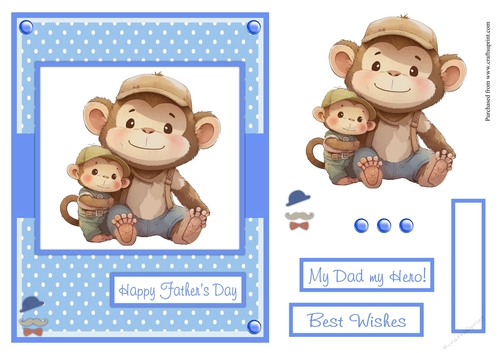 Monkey Fathers day greeting card