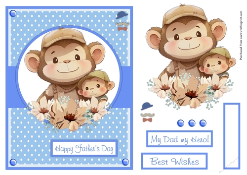 Dad and son Fathers greeting card