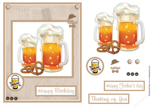 Two glasses of beer greeting card