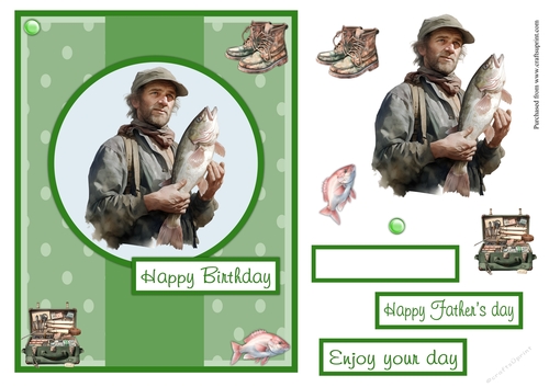 Fishing man greeting card