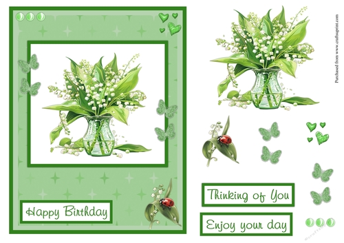 Lily of the Valley in a vase greeting card