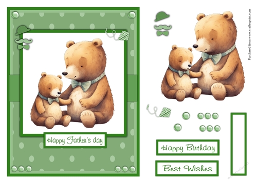 Bear Fathers day greeting card