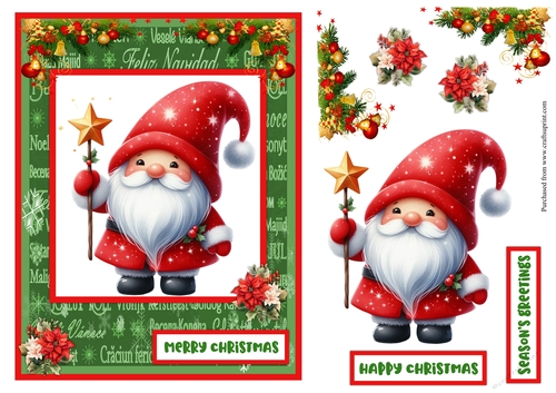 Santa magic Christmas greeting card