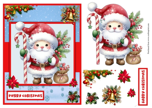 Christmas greeting card with Santa Claus