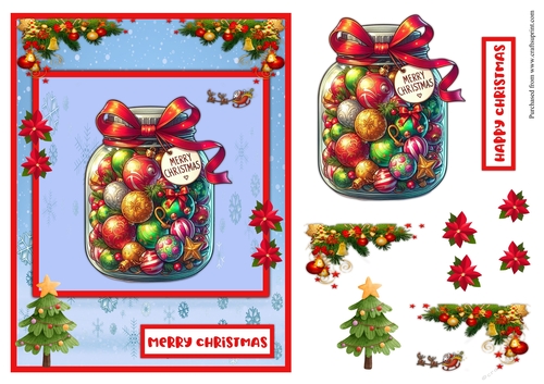 Candy jar Christmas greeting card