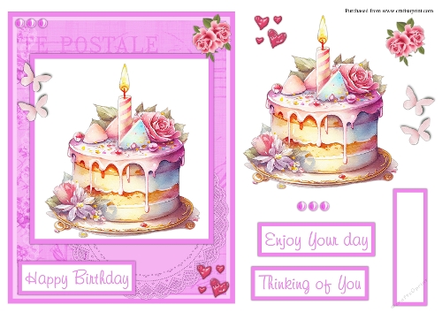 Birthday cake greeting card
